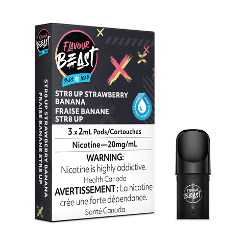 Flavour Beast Pod Pack - STR8 Up Strawberry Banana Iced