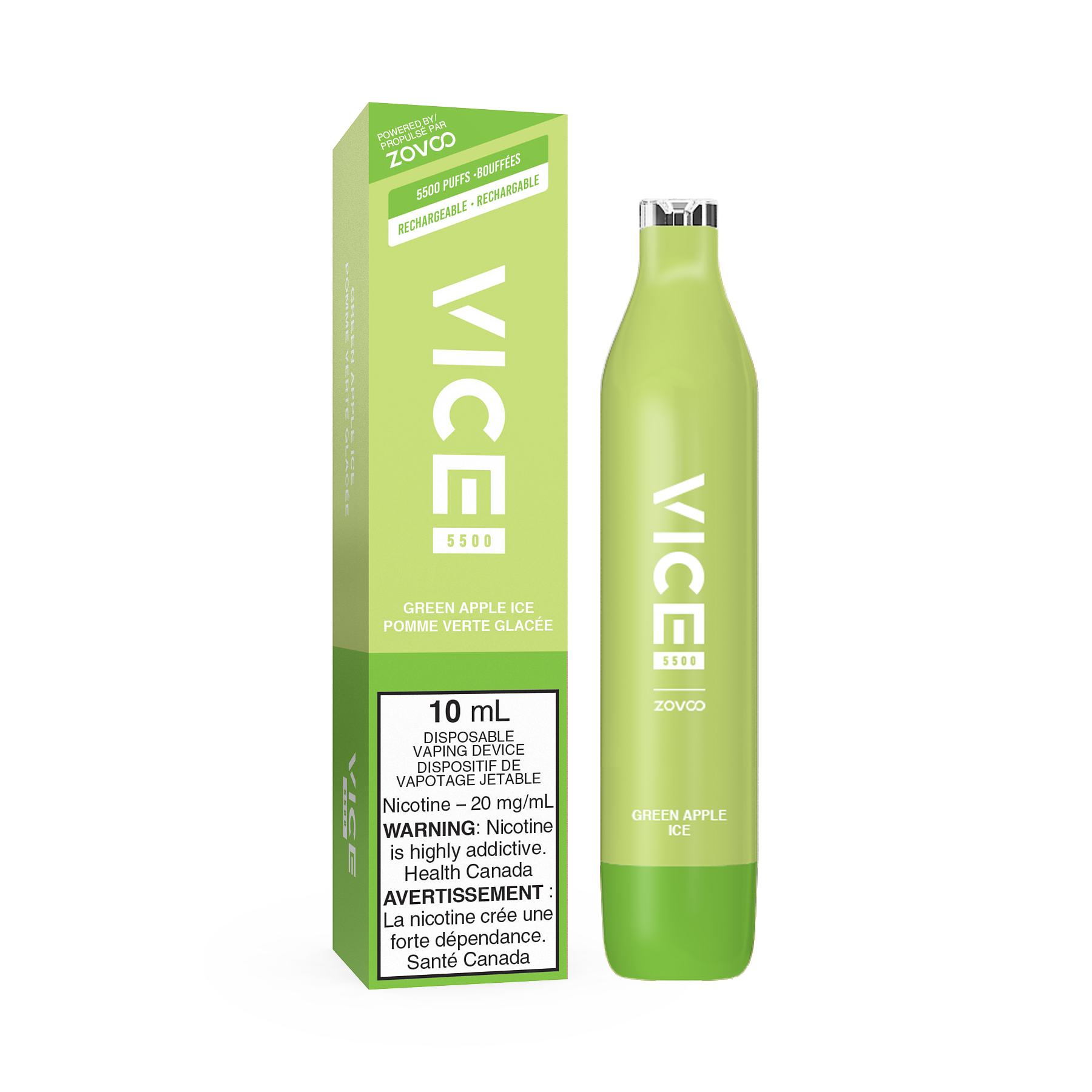 VICE 5500 DISPOSABLE - GREEN APPLE ICE